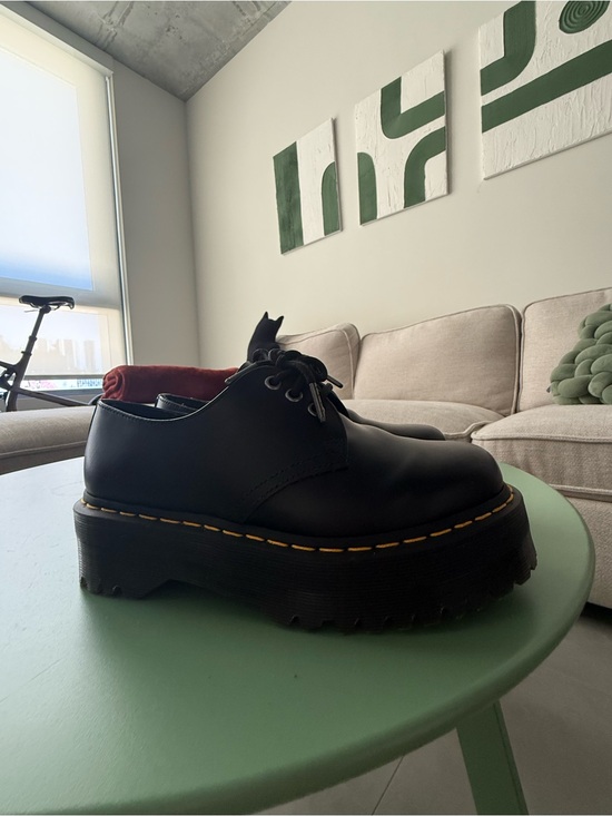 Dr. Martens V 1461 Quad Mono Platform Shoes - Black Polished Smooth - Size USL 7 main image 0